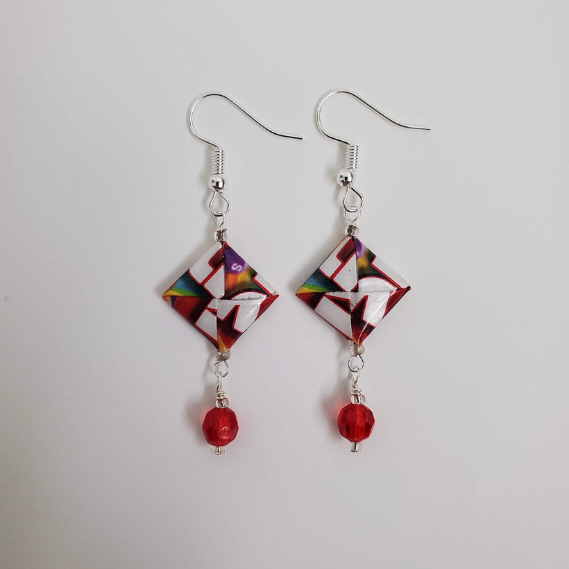 Origami Candy Wrapper Earrings