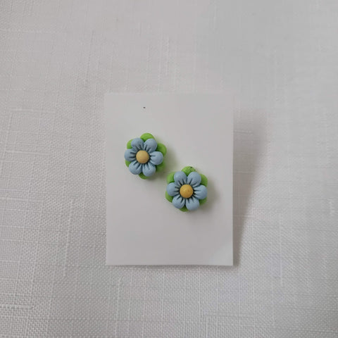 Green/Blue Flower Stud