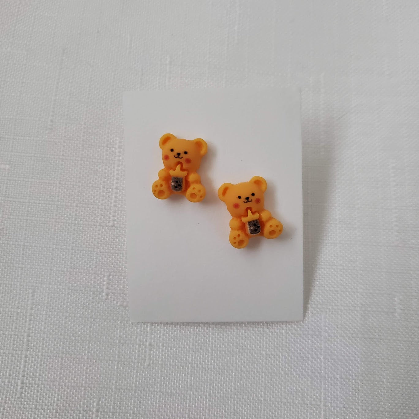 Orange Bear Boba Stud