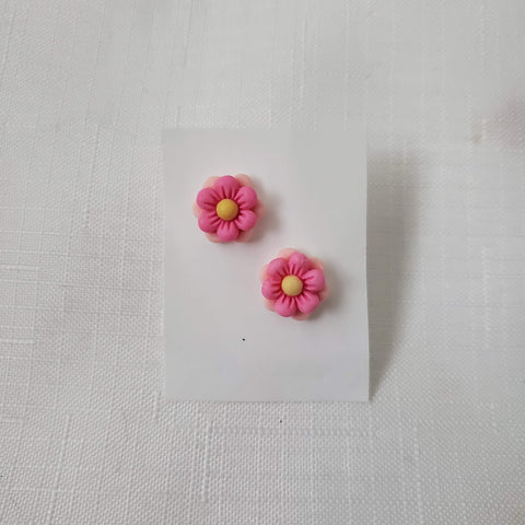 Pink/Pink Flower Stud