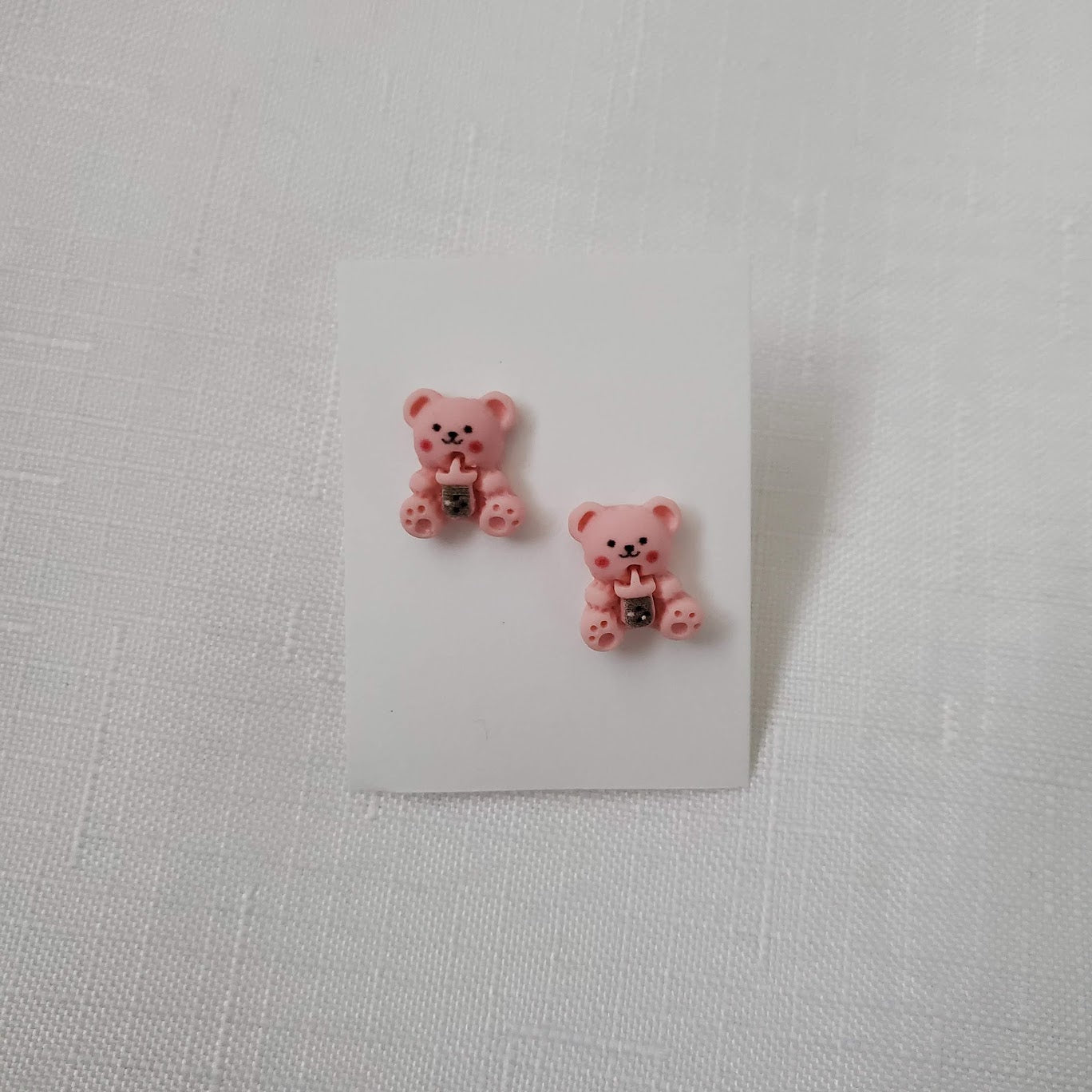 Pink Bear Boba Stud