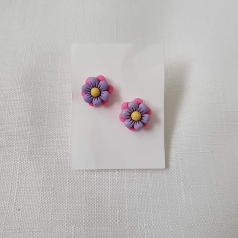 Pink/Purple Flower Stud